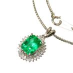 エメラルド 2.12ct ダイヤモンド 計0.41ct ネックレス Pt900プラチナ/Pt850プラチナ 8.5g 40cm レディース