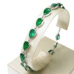 一粒ジュエリー エメラルド 計10.47ct ブレスレット Pt900プラチナ/Pt850プラチナ 6.1g 17cm レディース
