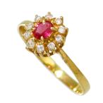 Yahoo! Yahoo!ショッピング(ヤフー ショッピング)11.5号 ルビー 0.20ct ダイヤモンド 計0.10ct リング・指輪 K18ゴールド 1.3g レディース