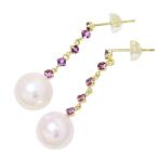 Yahoo! Yahoo!ショッピング(ヤフー ショッピング)スタッド アコヤ真珠 約8.5mm程度 アメジスト ピアス K18ゴールド 2.5g レディース