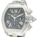 CARTIER/カルティエ W62020X6 ロードスターXL OH済 箱/保付 腕時計 ステンレススチール 自動巻き/オートマ ブラック文字盤/シルバーベルト メンズ