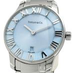 TIFFANY&amp;Co./ティファニー 37447188 アトラス 2ハンド 腕時計 ステンレススチール クオーツ ブルー文字盤/シルバーベルト レディース