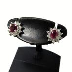 Yahoo! Yahoo!ショッピング(ヤフー ショッピング)ルビー 0.28/021ct ダイヤモンド 計0.12/0.12ct ピアス Pt900プラチナ/Pt850プラチナ 2.7g レディース