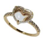 Yahoo! Yahoo!ショッピング(ヤフー ショッピング)13号 ハート 透明石 1.10ct ダイヤモンド 計0.15ct リング・指輪 K18PGピンクゴールド 2.2g レディース