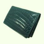  сияющий черный ko кожа / кожа единственный в своем роде футляр для визитных карточек футляр для карточек крокодил FERRY( синий зеленый серия ) унисекс 