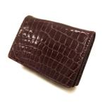  сияющий черный ko кожа / кожа единственный в своем роде футляр для визитных карточек футляр для карточек крокодил GODIVA( бордо серия ) унисекс 