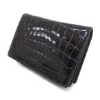  сияющий черный ko кожа / кожа единственный в своем роде футляр для визитных карточек футляр для карточек крокодил D/SONORA(. серый серия ) унисекс 