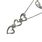 Yahoo! Yahoo!ショッピング(ヤフー ショッピング)ハート3連 ダイヤモンド 計0.08ct ネックレス K18WGホワイトゴールド 2.1g 42cm レディース