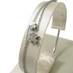 STAR JEWELRY/スタージュエリー 十字 クロス ダイヤモンド 計0.04ct ブレスレット K18WGホワイトゴールド 4.0g 16cm レディース