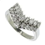 12.5号 V字 ダイヤモンド 計0.50ct リング・指輪 Pt900プラチナ 6.0g レディース