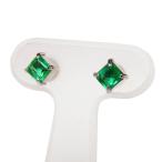 スタッド エメラルド 0.35/0.45ct ピアス Pt850プラチナ/Pt900プラチナ 計1.8g レディース