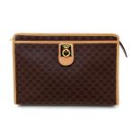 Yahoo! Yahoo!ショッピング(ヤフー ショッピング)CELINE/セリーヌ マカダム柄　セカンドバッグ クラッチバッグ 茶×GP金具 レディース