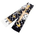 LOUIS VUITTON/ルイ・ヴィトン バンドー・モノグラム コンフィデンシャル モノグラム M78656 バンダナ スカーフ シルク100％ 黒×白 レディース