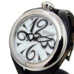 Gaga Milano/ガガ・ミラノ フラット 42mm 6070 腕時計 ステンレススチール/レザー クオーツ ホワイト文字盤 ボーイズ