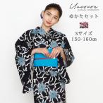 浴衣セット 2点セット 女の子浴衣 子供 ジュニア 150 160 Ｓサイズ 子供浴衣 ジュニア浴衣 かっこいい ブラック