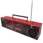 #SHARP QT-88R двойной магнитола красный красный радио кассетная дека Showa Retro двойной кассета рабочее состояние подтверждено 2617299