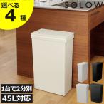 ゴミ箱 45リットル おしゃれ 分別 スリム ワイド ダストボックス キッチン用 蓋付き 45L SOLOW ソロウ 隙間で使えるスリムダストボックス ハンドオープン 40L