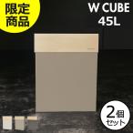 ゴミ箱 45リットル おしゃれ 分別 フタなし ダストボックス 木製 キッチン オフィス 袋が見えない スリム 北欧 日本製 W CUBE 45 2個セット ダブルキューブ