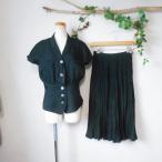 E.X.C. Glamourg лама - лето верх и низ выставить костюм две части черный сделано в Японии 