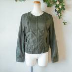 ナチュラルビューティー ベーシック NATURAL BEAUTY BASIC ノーカラー ジャケット レディース L