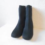 未使用 ラファーファ シューズ la farfa SHOES ニット ブーツ 23,5cm レディース 黒 ワイドフィット