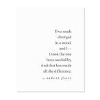 Road Less Traveled Print by Culver and Cambridge, Robert Frost Poem, Path N