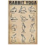 La Pomme Funny Poster for Rabbit Lover Bunny Lover - Rabbit Yoga Vintage Ve