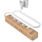 Mscien удлинитель 1m под дерево 8AC.3usb-a 1usb-c. защита индивидуальный переключатель разветвитель usb имеется мульти- ответвление ...