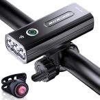 BOSIWO 自転vehicle Light 大容量5200mAh USB-C充電式 LEDヘッドLight「3in1機能搭載」 自転vehicleヘッドLight 高輝度IPX5