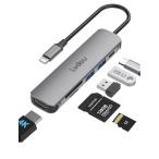 2025高機能版 USB C ハブ 6-in-1 Lvdou アダプタ｜100W PD充電対応・4K 60Hz HDMI・MicroSD/SDカ