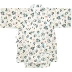 【送料無料】【はっぴ柄（アイボリー）】日本製 本格仕様 超清涼素材 こども（子供） 甚平上下２点セット 120・130cm対応<br>子供/じんべい/男の子/