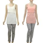 【春夏 マタニティ ハウス授乳ウエア】タンクトップ（授乳機能付）＆エスニックプリントレギンスセット☆春 夏授乳ハウスウエア/