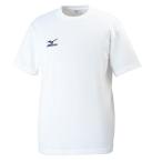 ミズノ[ワンポイント半袖Tシャツ]32JA615771 ホワイト×刺繍:ネイビー Sサイズ