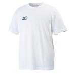 ミズノ[ワンポイント半袖Tシャツ]32JA615771 ホワイト×刺繍:ブルー Sサイズ