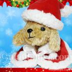 クリスマス ぬいぐるみ 犬 A-SHOW リトルビーンズ プードル ブラウン サンタ衣装