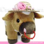 動物 ウシ ぬいぐるみ 牛 麦わら帽子 セット キュート販売 CUTE ジャージー牛 Lサイズ 31cm 夏のお散歩