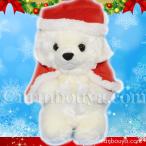 Yahoo! Yahoo!ショッピング(ヤフー ショッピング)シロクマ ぬいぐるみ クリスマス キュート販売 CUTE 白くま ポーラくん Sサイズ 21cm サンタ衣装
