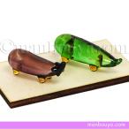 精霊馬 お盆飾り ガラス細工 ミニチュア きゅうり なす 木台 セット Lサイズ ビブロ