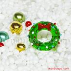 クリスマスリース ミニチュア ガラス細工 フォーカート キラキラリース メール便発送可
