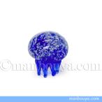 クラゲ グッズ ガラス細工 ミニチュア 雑貨 水族館 グラススクエア 蓄光くらげ ブルー