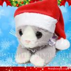 Yahoo! Yahoo!ショッピング(ヤフー ショッピング)猫 ぬいぐるみ クリスマス プレゼント たけのこ TAKENOKO シャトン パープル サンタ帽子 16cm
