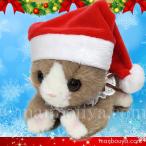 Yahoo! Yahoo!ショッピング(ヤフー ショッピング)猫 ぬいぐるみ クリスマス プレゼント たけのこ TAKENOKO シャトン ブラウン（茶）サンタ帽子 16cm