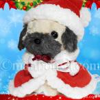 Yahoo! Yahoo!ショッピング(ヤフー ショッピング)クリスマス ぬいぐるみ 犬 TAKENOKO たけのこ パグ ベージュ サンタ衣装  まんぼう屋ドットコム