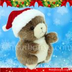 Yahoo! Yahoo!ショッピング(ヤフー ショッピング)クリスマスプレゼント ぬいぐるみ くま たけのこ TAKENOKO プチプチらんど 森のなかま クマ 茶 10cm サンタ帽子