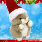 Yahoo! Yahoo!ショッピング(ヤフー ショッピング)クリスマスプレゼント ぬいぐるみ うさぎ たけのこ TAKENOKO プチプチらんど 森のなかま ウサギ 茶 12cm サンタ帽子