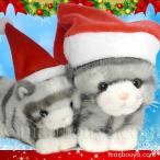 Yahoo! Yahoo!ショッピング(ヤフー ショッピング)猫 ぬいぐるみ クリスマスプレゼント たけのこ TAKENOKO プチどりーむミニ ＆プチプチらんど ネコ グレー サンタ帽子