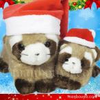 Yahoo! Yahoo!ショッピング(ヤフー ショッピング)クリスマスプレゼント ぬいぐるみ アライグマ たけのこ TAKENOKO プチどりーむミニ ＆プチプチらんど アライグマ 茶 サンタ帽子