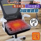 ホットマット クッション ホットカーペット USB充電式 電熱 一人用 ミニ 椅子 座布団 車用 寒さ対策 厚手 保温 冬物 無地 3段階調節