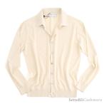 Settefili Cashmere Sette fi-li кашемир * хлопок высокий мера вязаный Polo кардиган *art. 9810PCA *col. ivory слоновая кость * Италия производства 