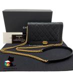  Chanel CHANEL Boy цепь uo let черная икра s gold чёрный Gold металлические принадлежности наклонный .. бренд кошелек редкость ощущение роскоши G карта коробка ткань пакет брошюра разряд A...